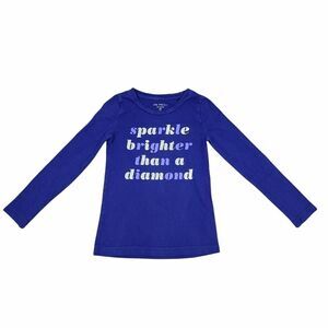 Joe Fresh Girl's Blue Graphic Long Sleeve T-Shirt Size 6-7
